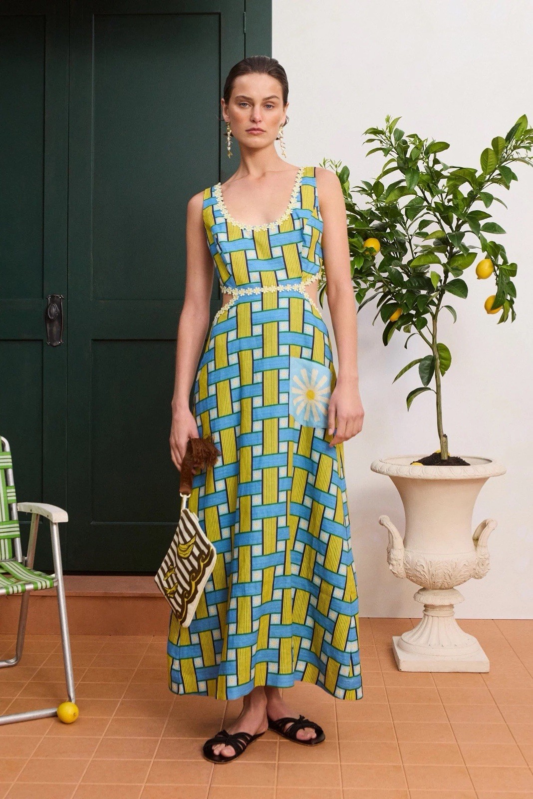 Alemais Sleeveless Maxi Dress Backless Tie size 4