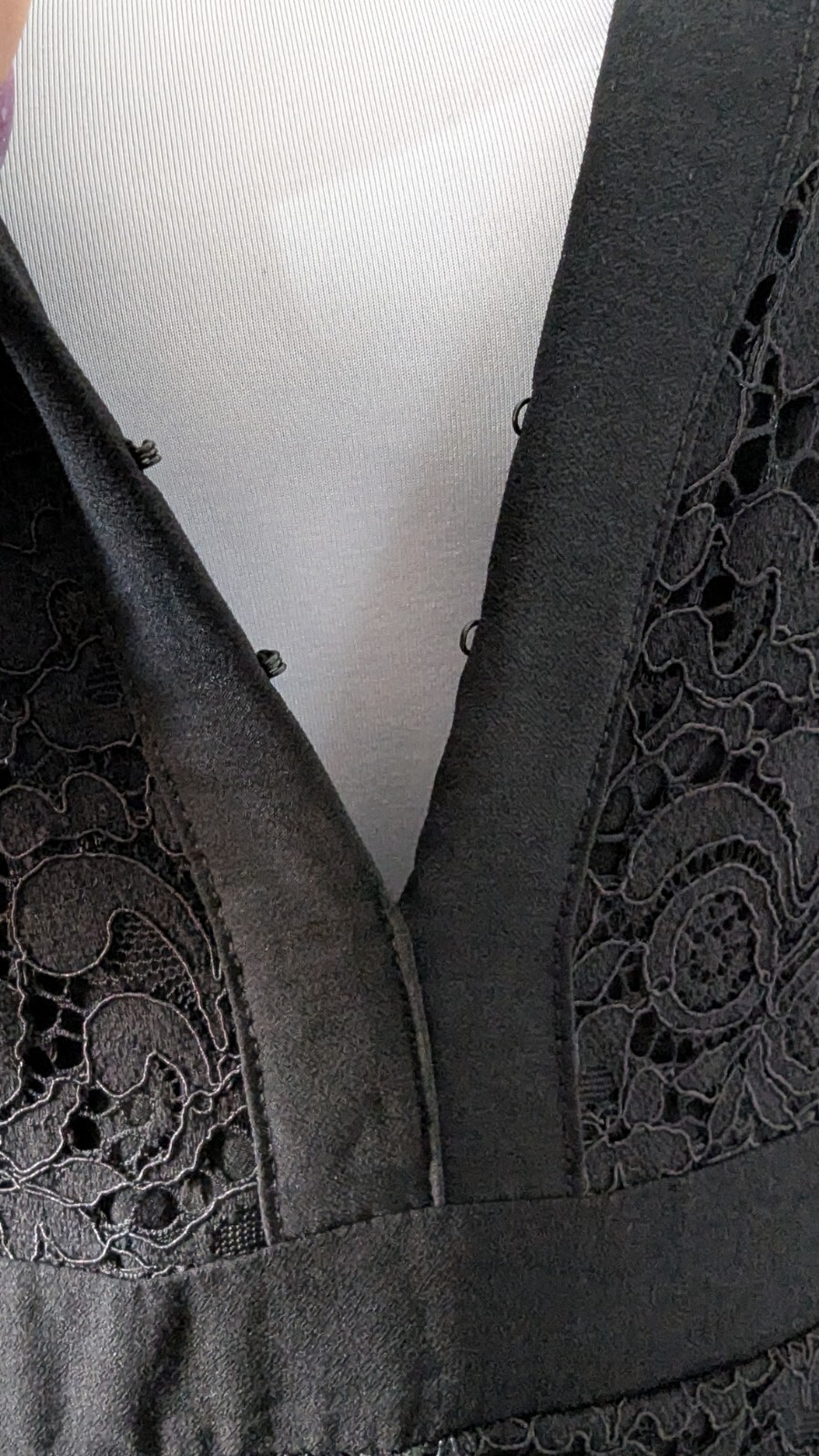 Free People Dress Size M Lovely In Love Black Lace Back Cutout Pockets Side Zip