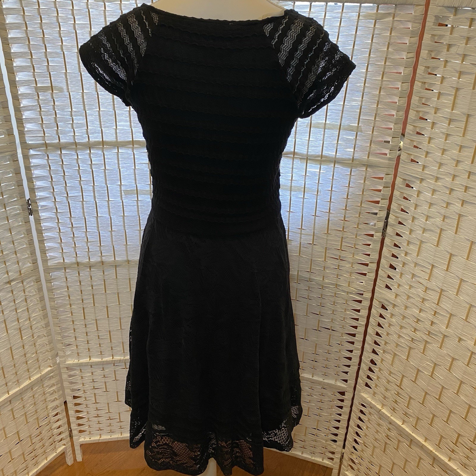 Black Floral Lace Dress By NY Collection size XS