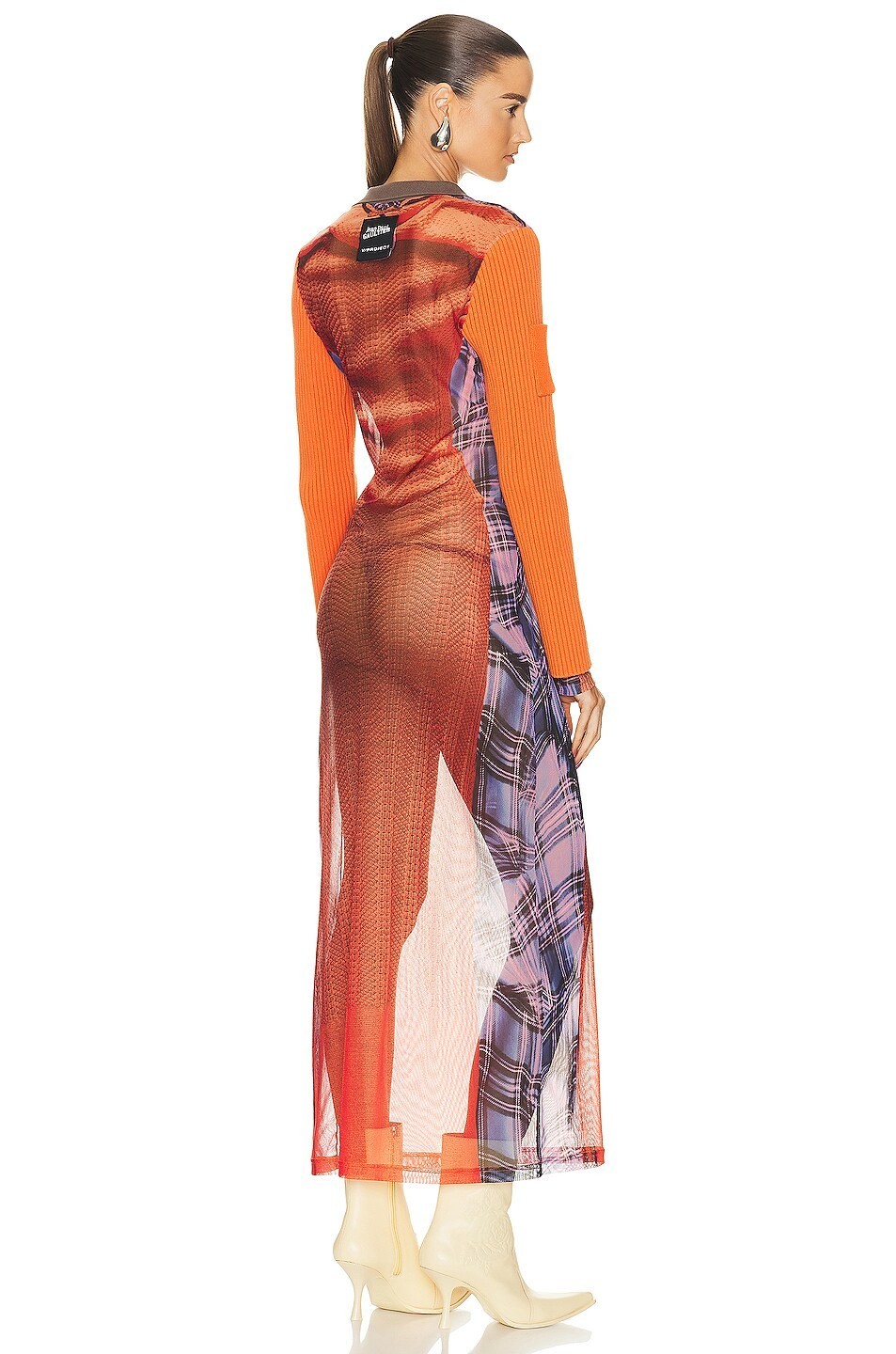 Jean Paul Gaultier × Y/Project Orange Collared Trompe L’oeil Maxi Dress | Sz XS