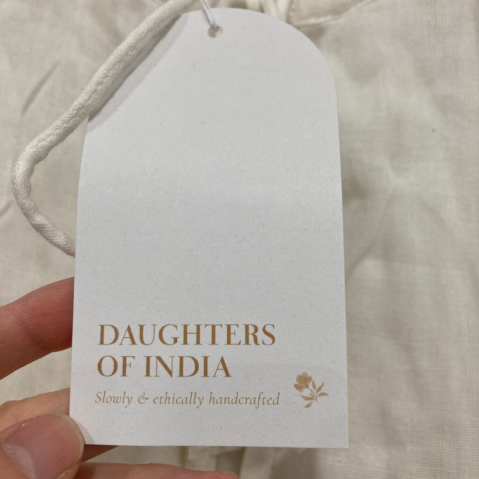NEW Daughters of India Dress Womens Size Medium White Cotton Midi 25821