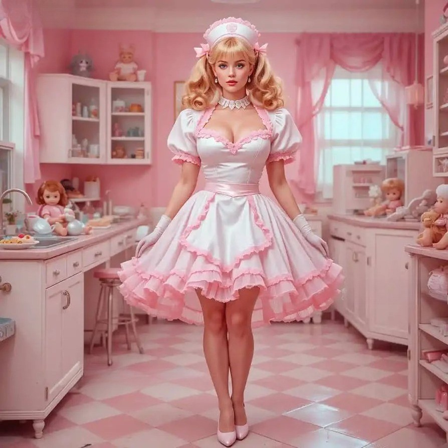 Short Cosplay Party Dress White And Pink A-Line Short Maid Prom Dress Sweetheart