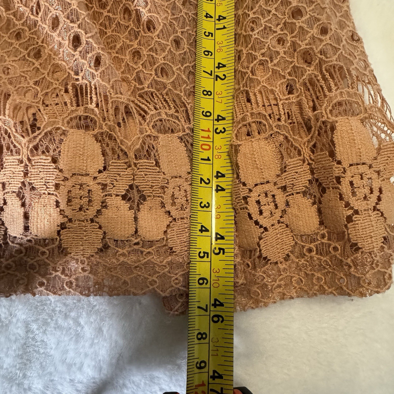 Xhilaration XL Brown Lace Sleeveless Midi Dress Boho Crochet Lined Tie Back