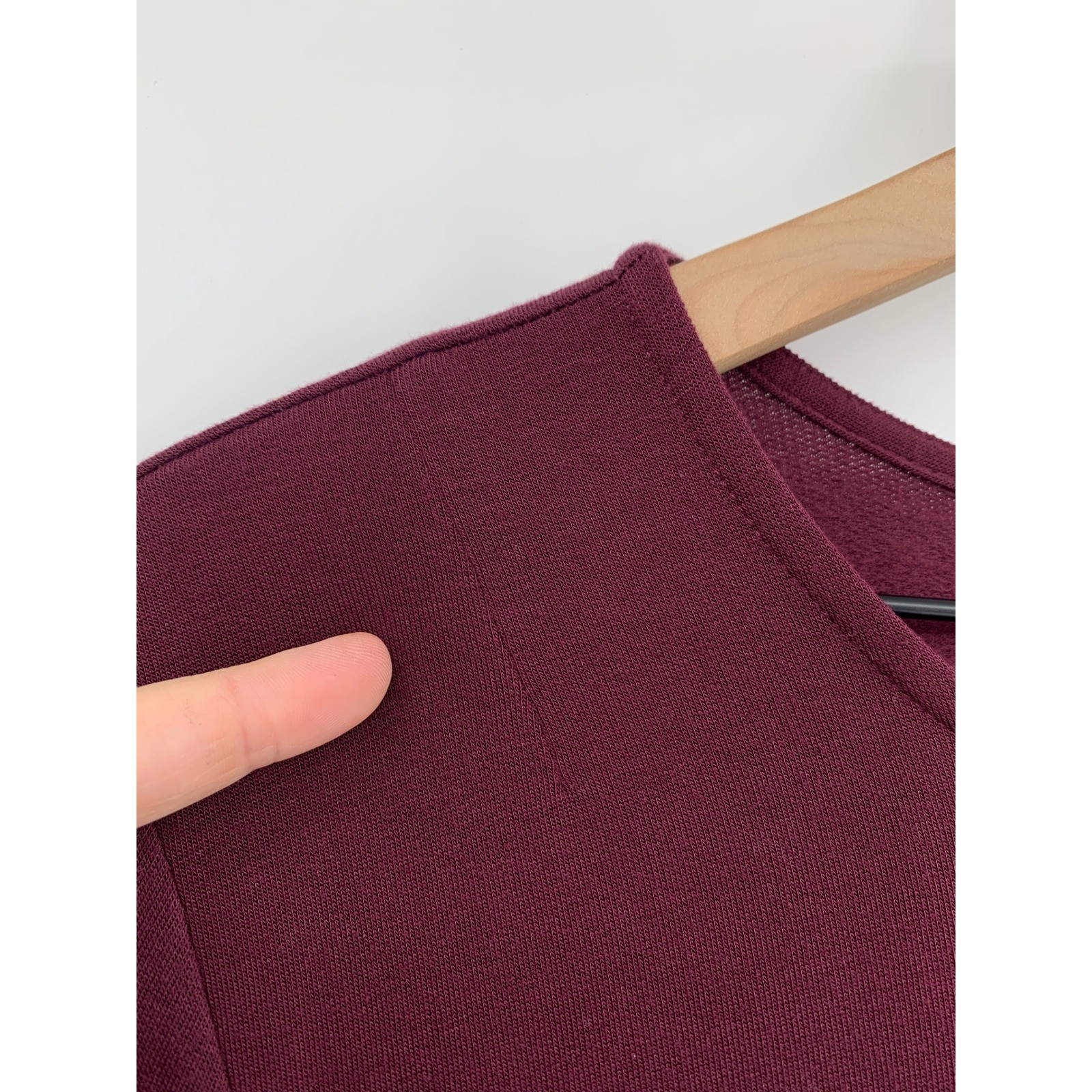 J Jill Dress Womens Large Purple Red Long Sleeve Modal Blend Pocket NEW