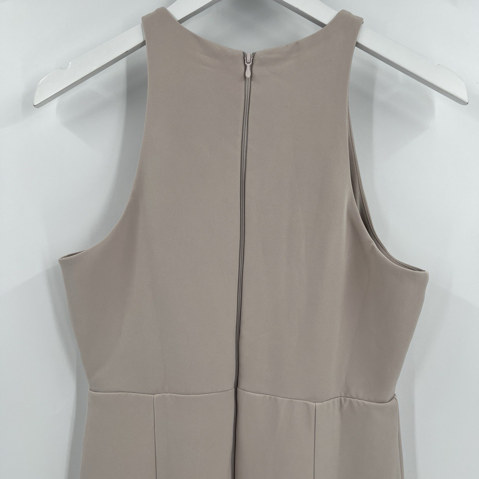 Show Me Your MuMu Womens Medium Chicago High Neck Gown Dress Cream Stretch Crepe