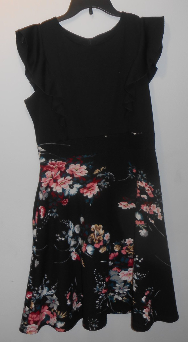 IHOT Women’s Vintage Ruffle Floral Flared A-line Party Dress in size L