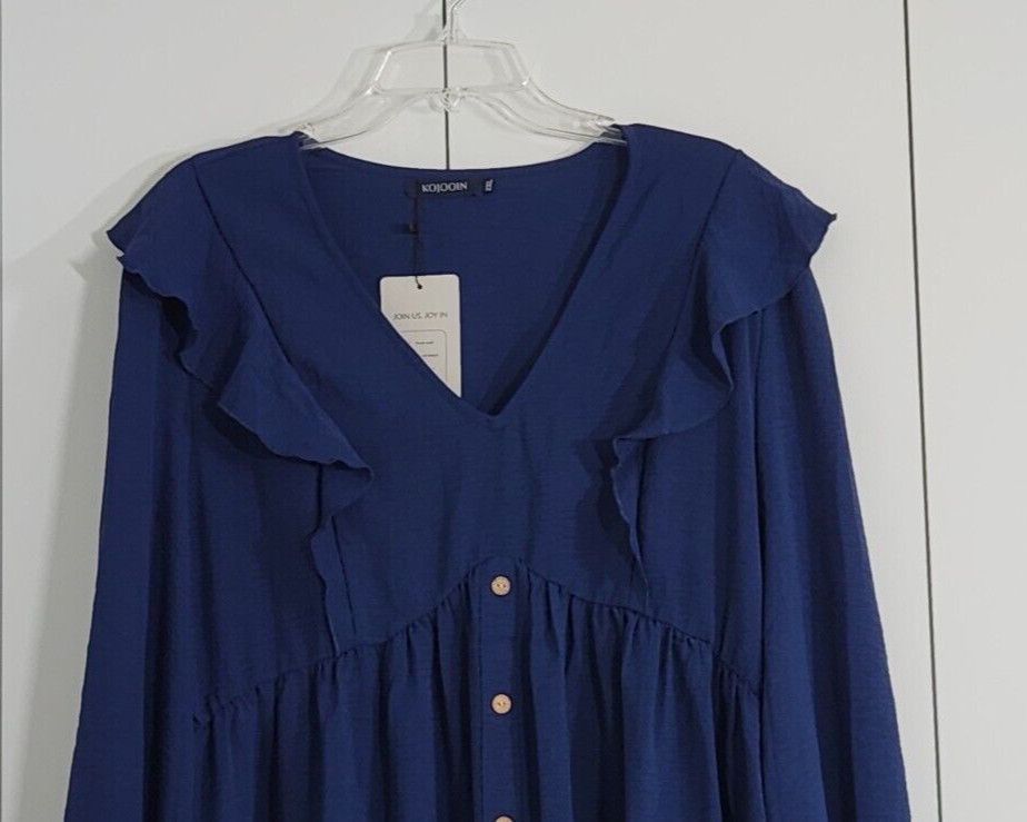 Kojooin Dress Blue Long Sleeve Size 2XL
