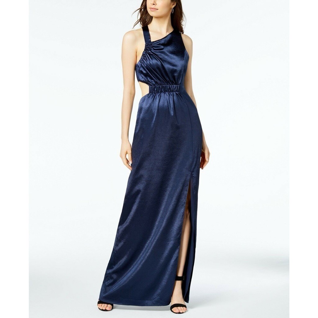 NWT!! AVEC LES FILLES Blue Maxi Dress Cutouts Asymmetrical Party Cocktails 8