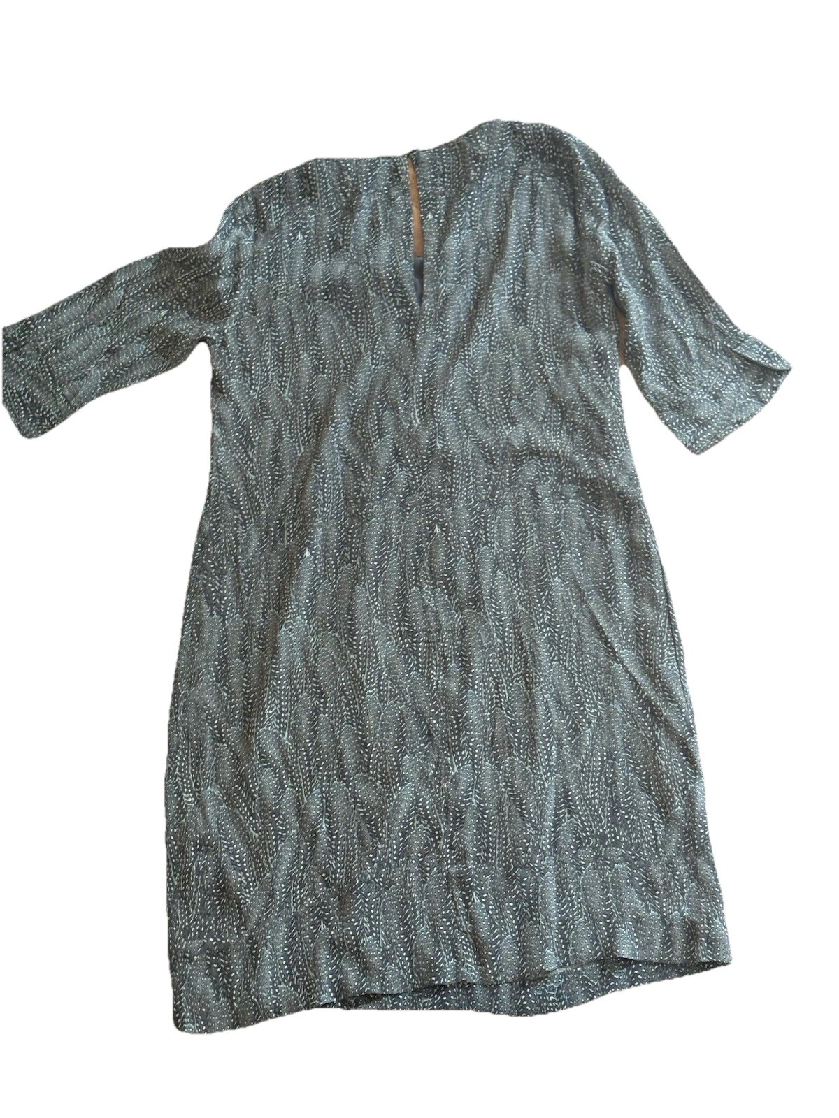 Rosemunde Copenhagen M NWOT Dress—lined Viscose Dark Abstract Feather Pattern