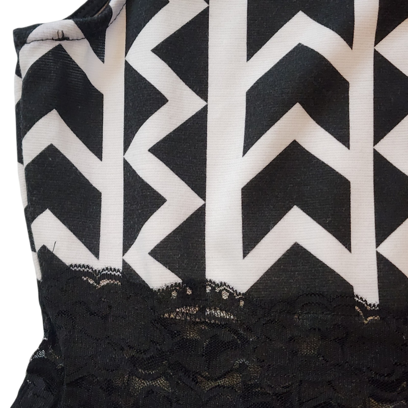 Living Doll Womens Dress Size L Jrs Black White High Waist Sleeveless Stretch