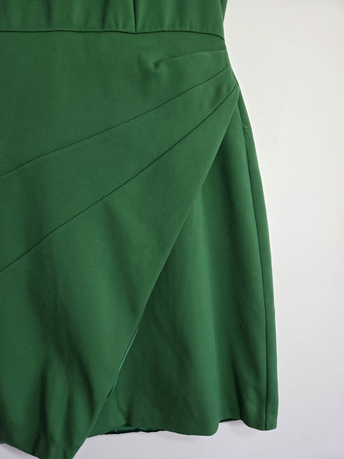 STELLA Size 12 Green A-Line Sleeveless Round Neck Gold Zip Back Short Dress