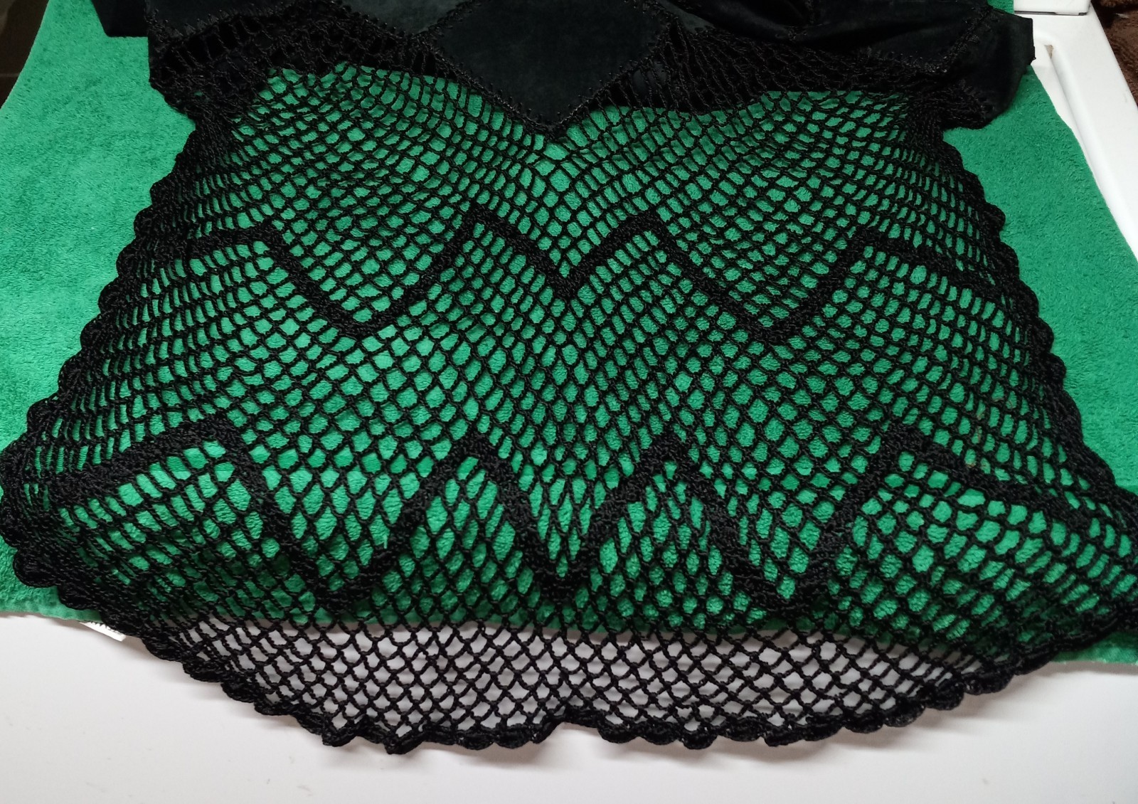 Ashley Stewart Suede Top With Attached Crocheted Bottom Very Unique 26W