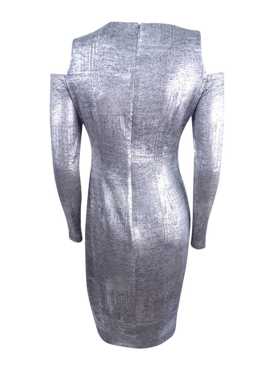 Calvin Klein Women’s Petite Cold-Shoulder Sheath Dress 191797882730