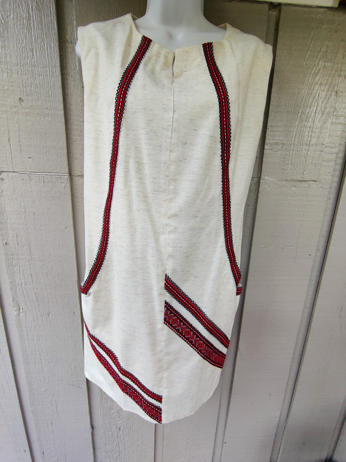 Etno Vyshyvanka Woman Ukrainian embroidered dress Cotton, Size M, 46