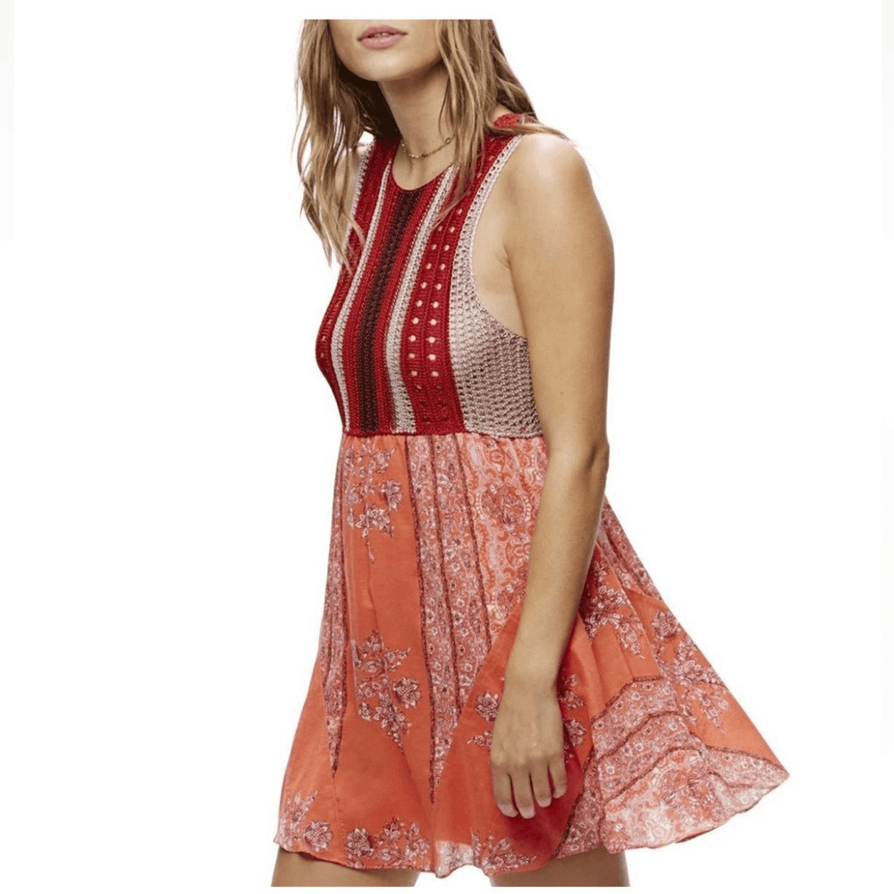 Free People Katie’s Crochet Top Mini Dress size M.