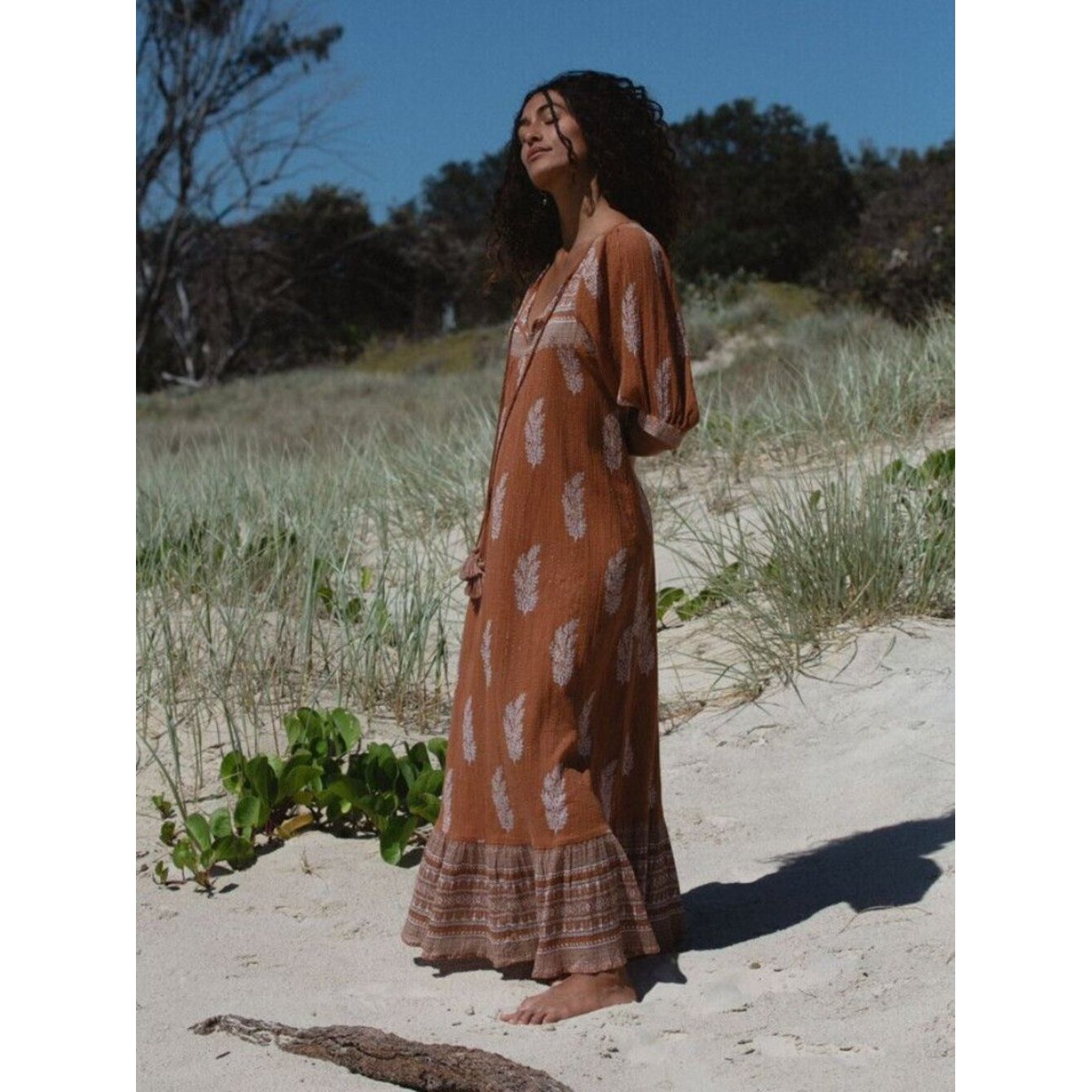 Daughters of India Mishka Maxi Dress in Hazelnut