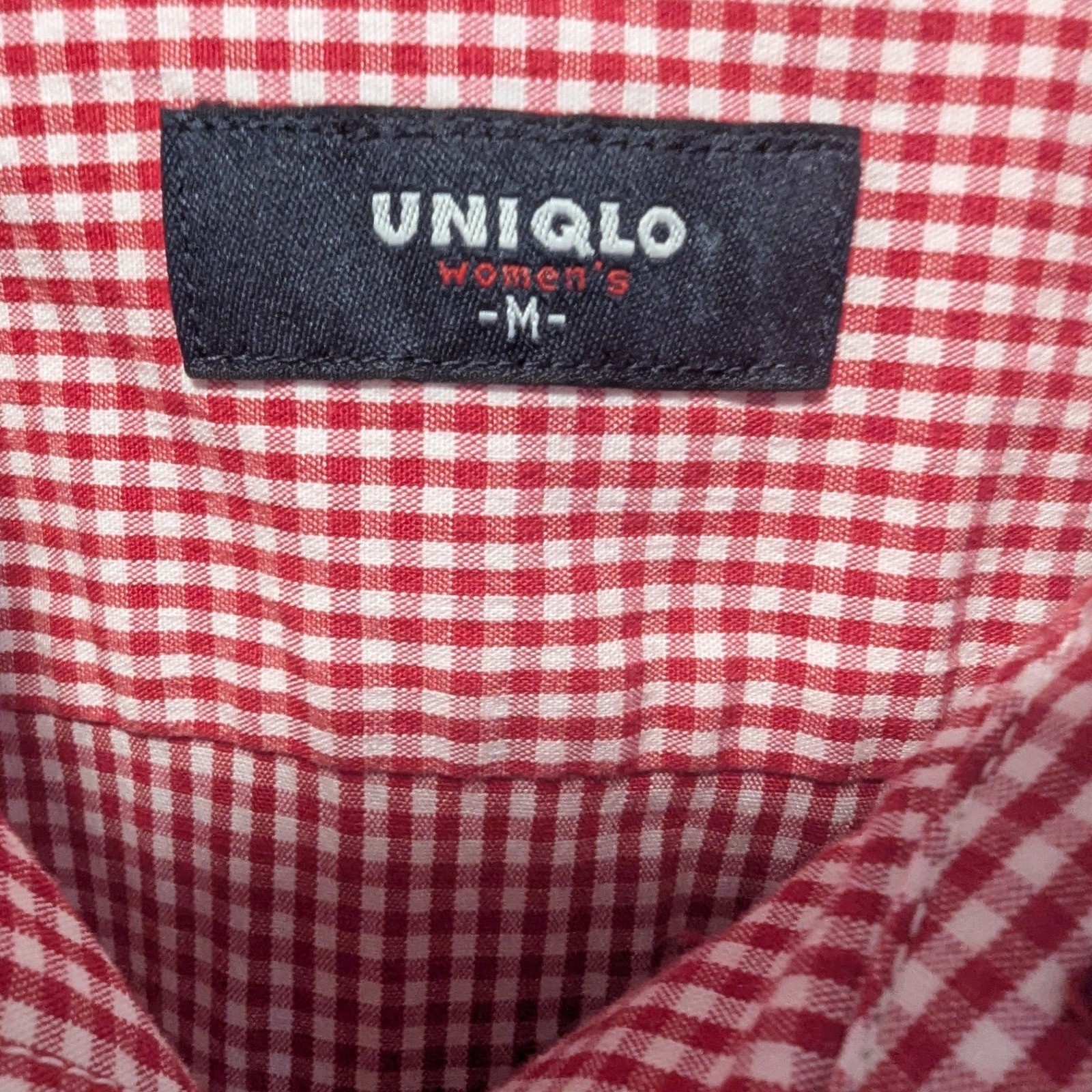 UNIQLO Women’s Red Gingham Sleeveless Collared Shirt Dress Size M Retro Preppy