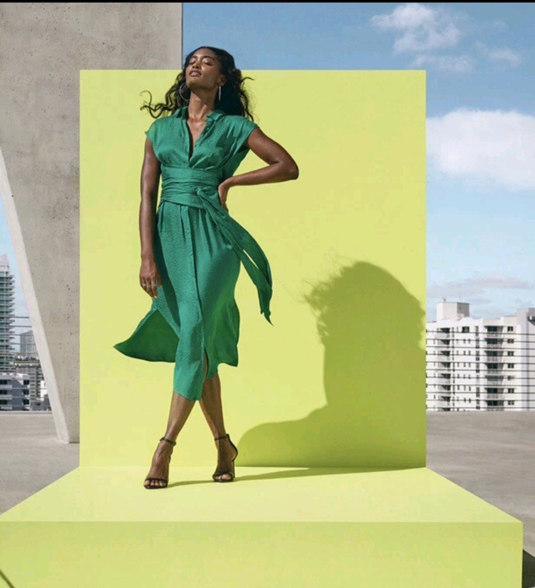 NWT Cushnie x Target Designer – Emerald Green Leopard Print Tie Front Dress 3X