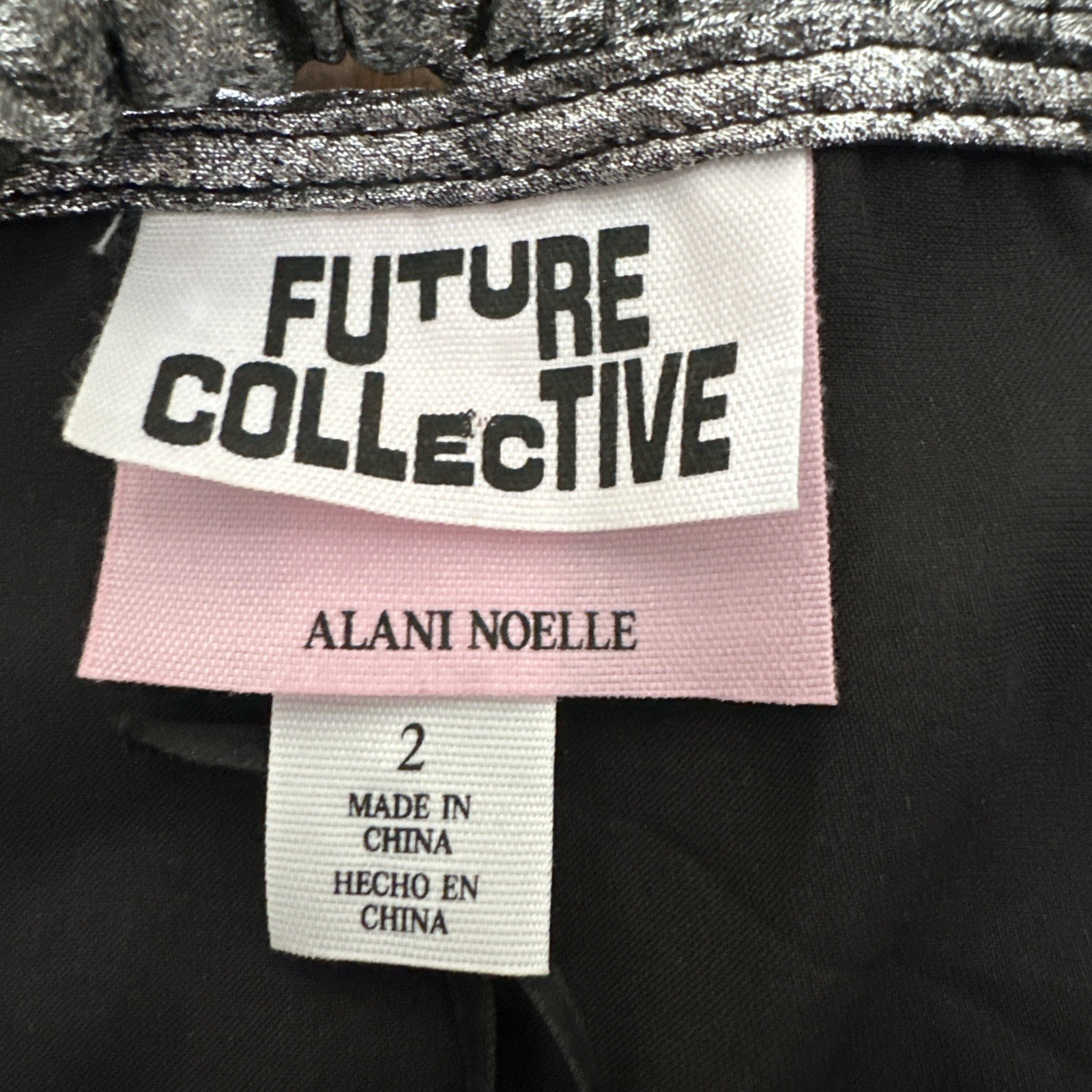 Future Collective Alani Noelle Dress Size 2 Silver Shine Celestial Astrology