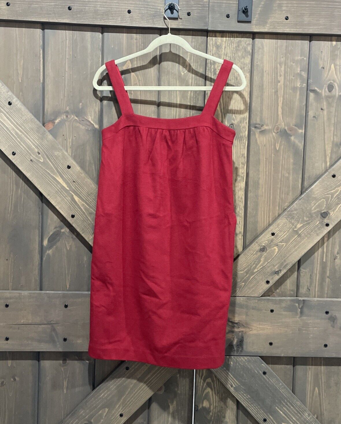 J. Crew Red Wool Cashmere Blend Soft Sleeveless Dress Side Pockets Women Size 4