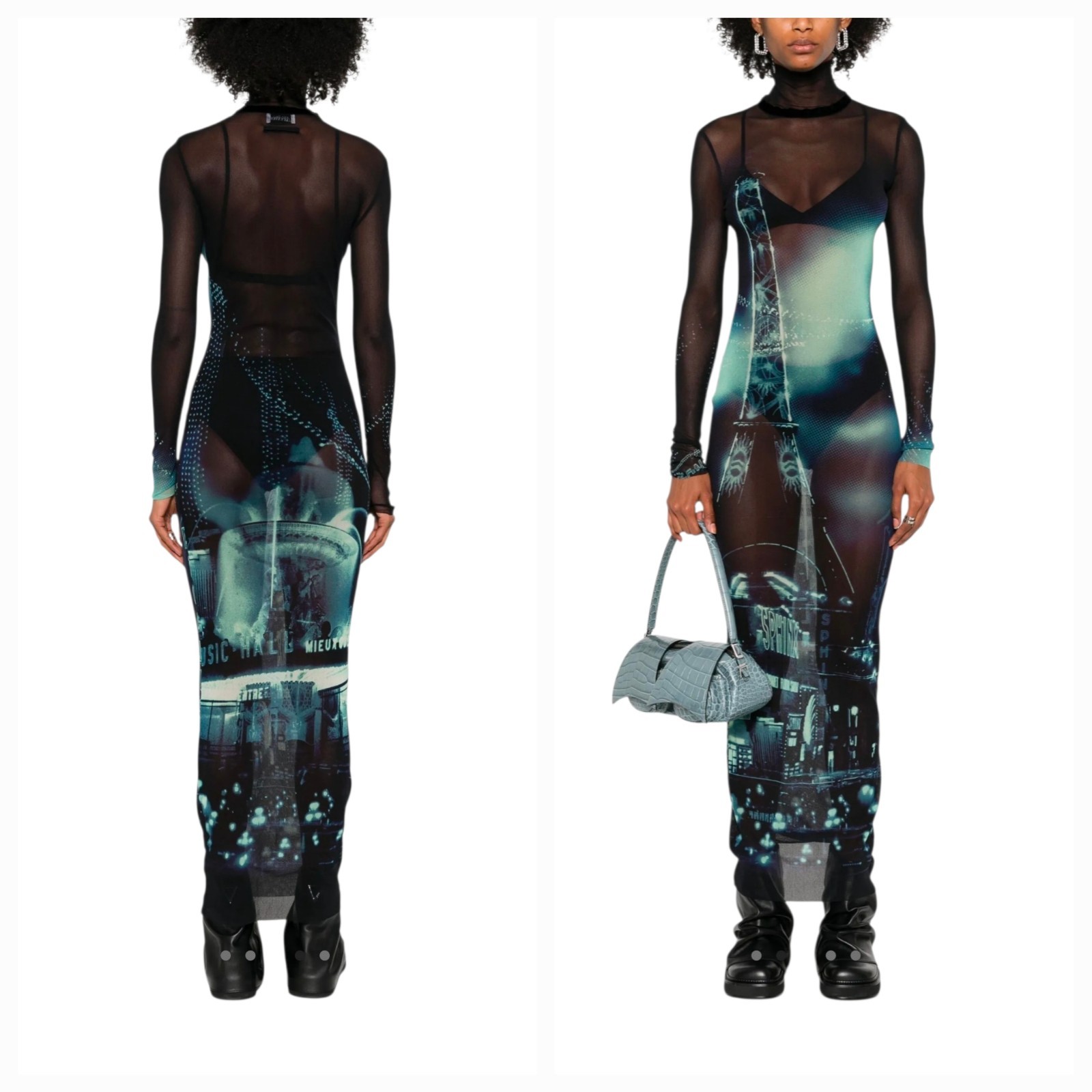 JEAN PAUL GAULTIER ‘The Pigalle’ Maxi Dress in Blue Small NWT