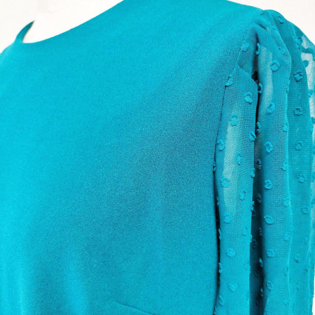 DKNY Three-quarter Sleeve Dress in Turquoise Green Size USA 8 Dry Clean Only NWT
