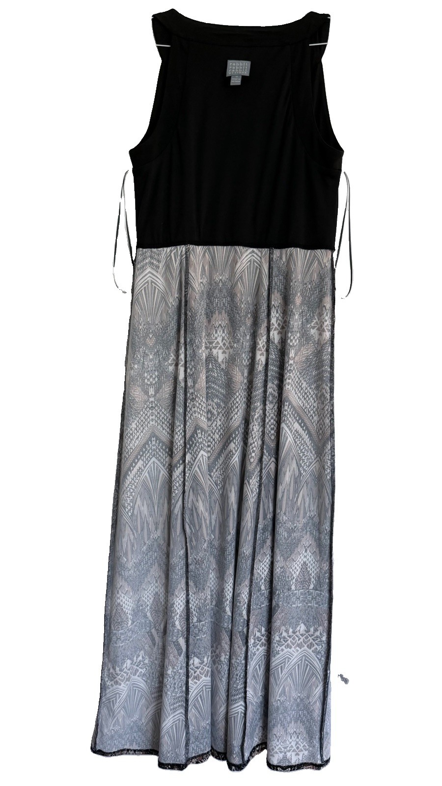 Rabbit Rabbit Designs Maxi Dress Women’s 10 Sleeveless Boho Stretch Geometric