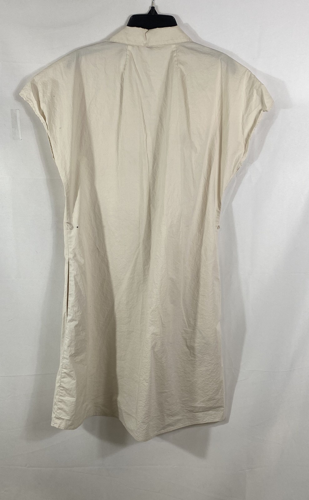 Theory Women’s Beige Dolman Poplin City Dress Short Sleeve Button Front Sz S