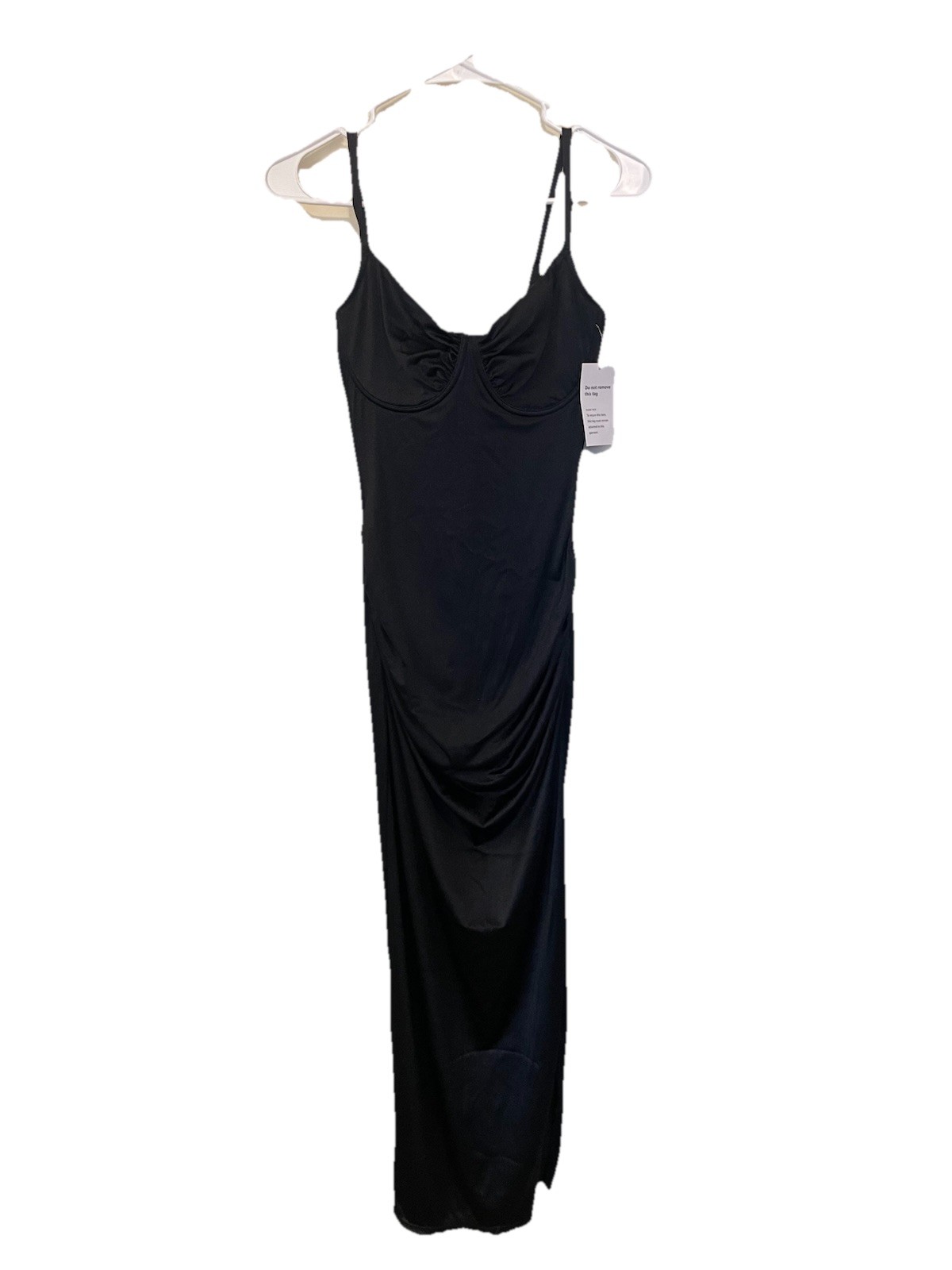 Popilush NWT Womens Black Bodycon Slip Dress Corset Small Support Slinky