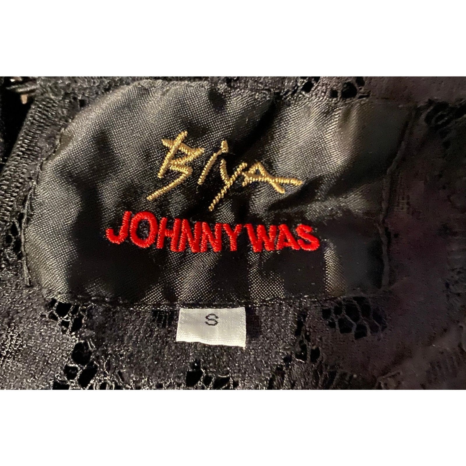 Biya Johnny Was Cloe Black Lace Embroidered Maxi Dress Small Whimsygoth Boho
