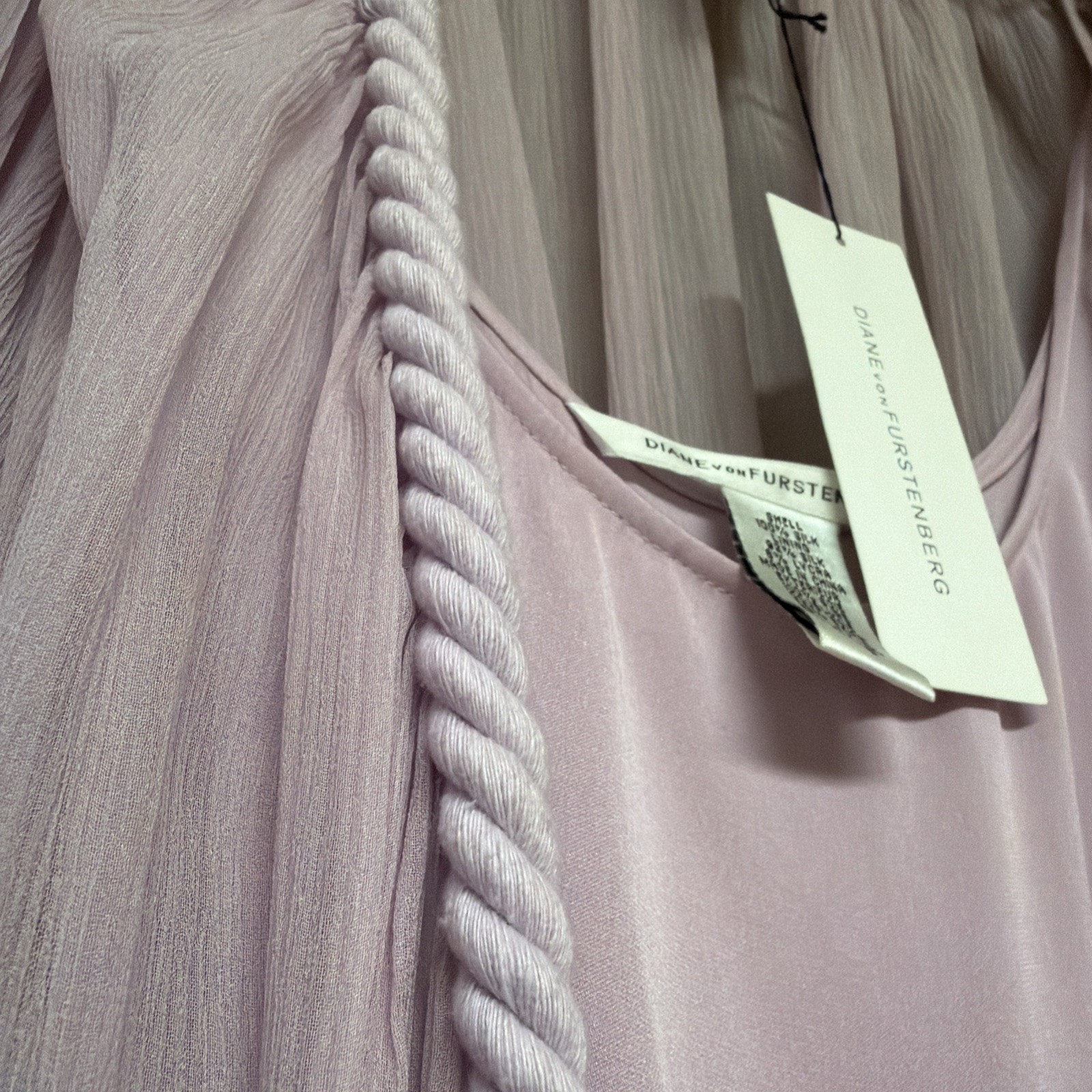 Vtg NWT Diane von Furstenberg DVF Ribera Silk Chiffon Wrap Dress Lilac Size 6