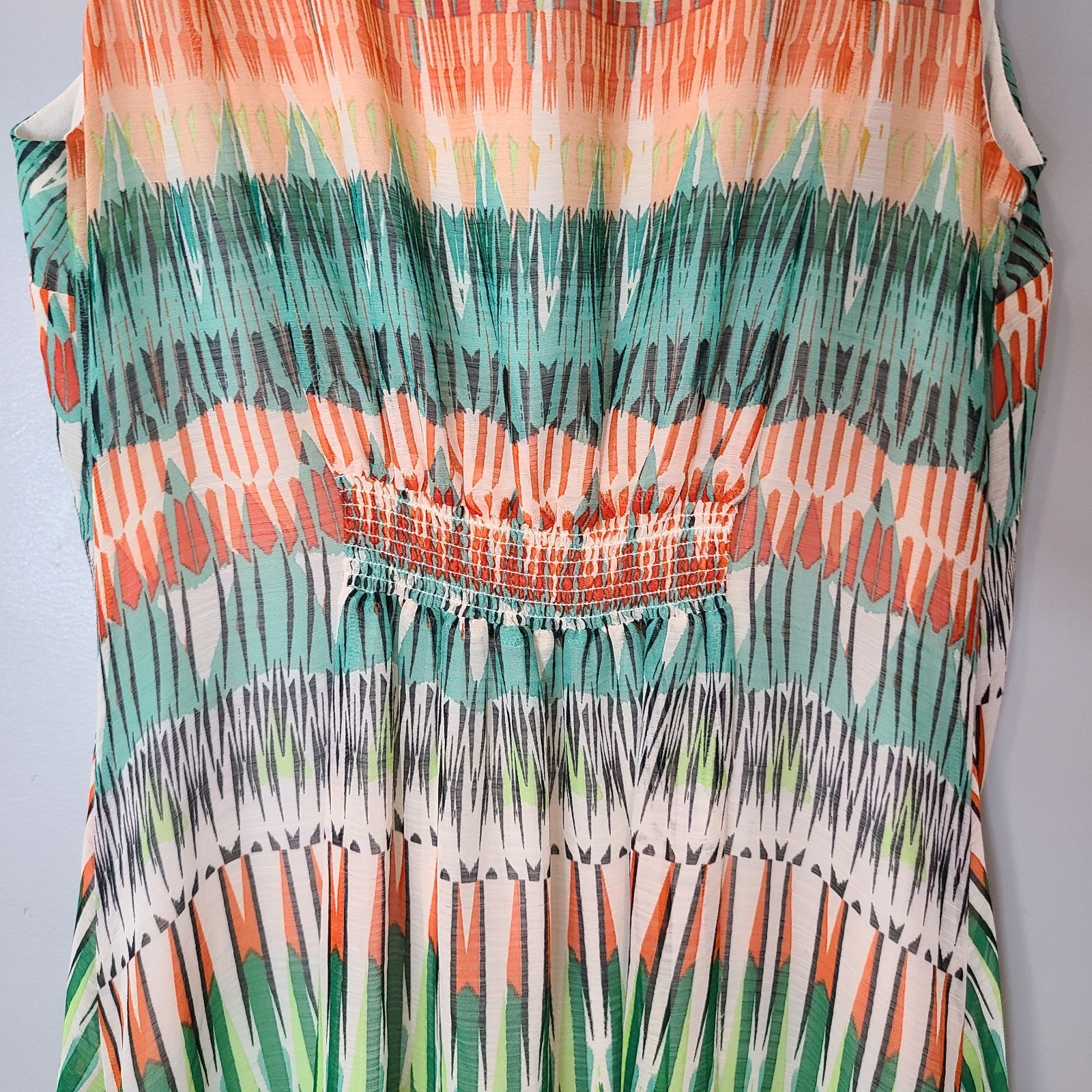 Y2K Vintage Maxi Dress Sz Large Gypsy Dreamy Beach Aztec Tribal Hippie Festival