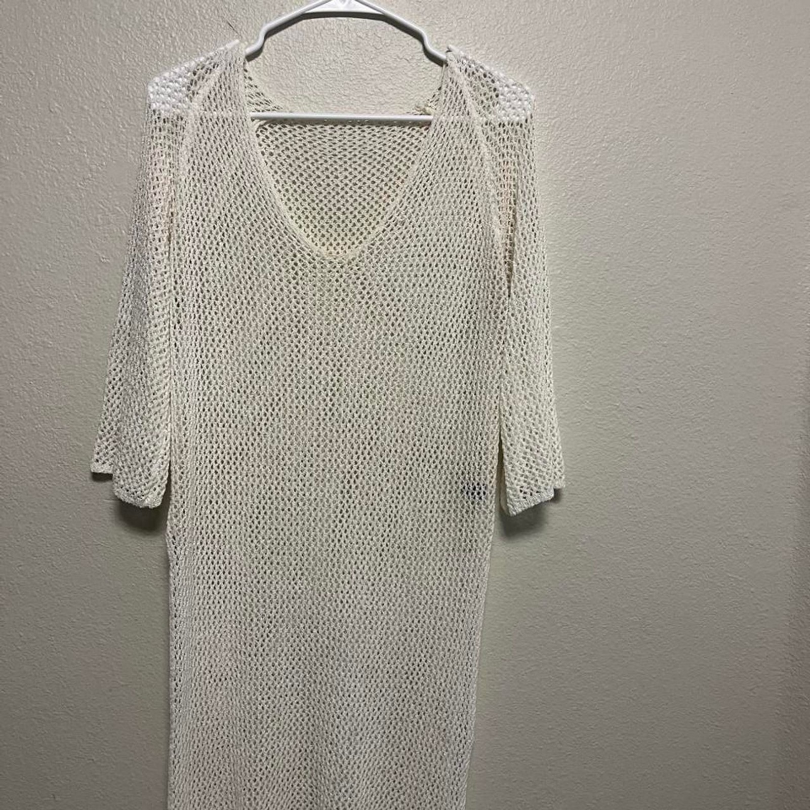 Shein Women’s White and Cream Dress