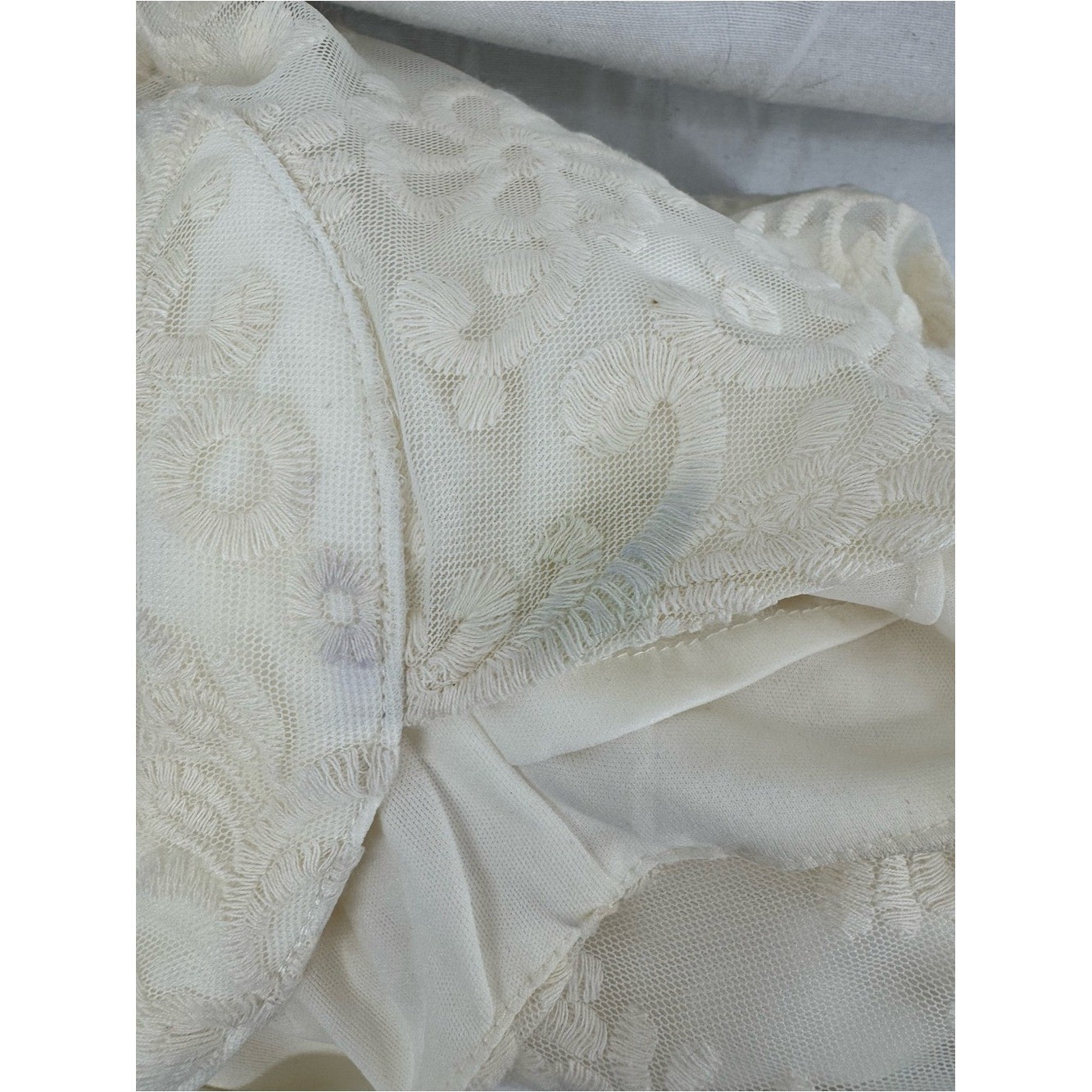 Cream Lace Halter Mini Dress