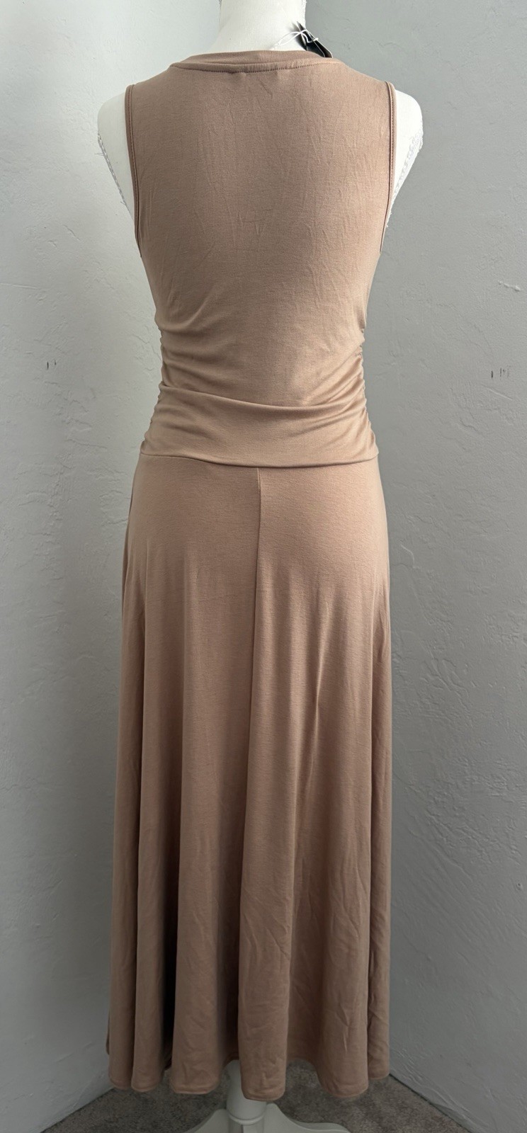 NWT- “Pretty Garden” Dress Women’s Size Small Taupe Color Knit Sleeveless A Line