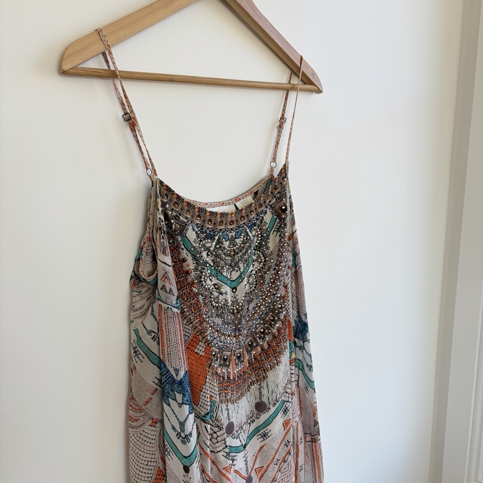 Camilla Dress Desert Rose Size Medium M Silk Overlay High Low Resortwear Flowy