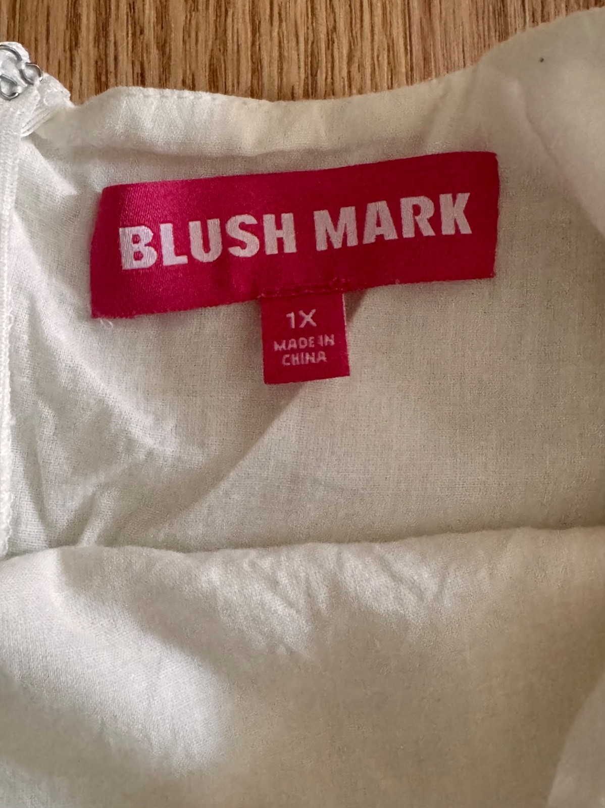 BLUSH MARK Women’s White Tiered Tassel Mini Dress with Square Neckline- Sz. 1X