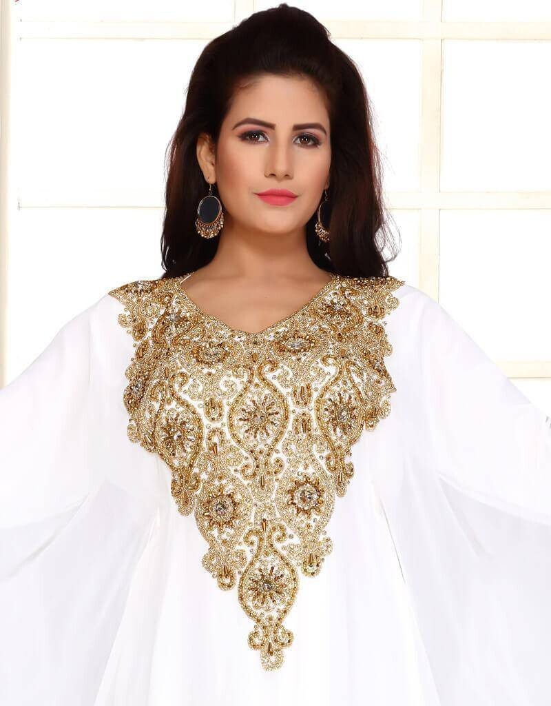Dubai Kaftan Abaya Farasha Moroccan African Dress Fancy Formal Hand Beaded Wear