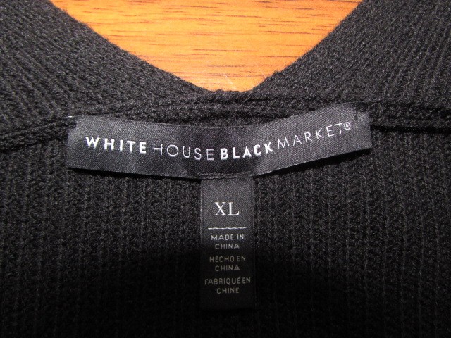 WHITE HOUSE BLACK MARKET ~ Size XL ~ Black Cashmere Blend Sweater Knit Dress a94