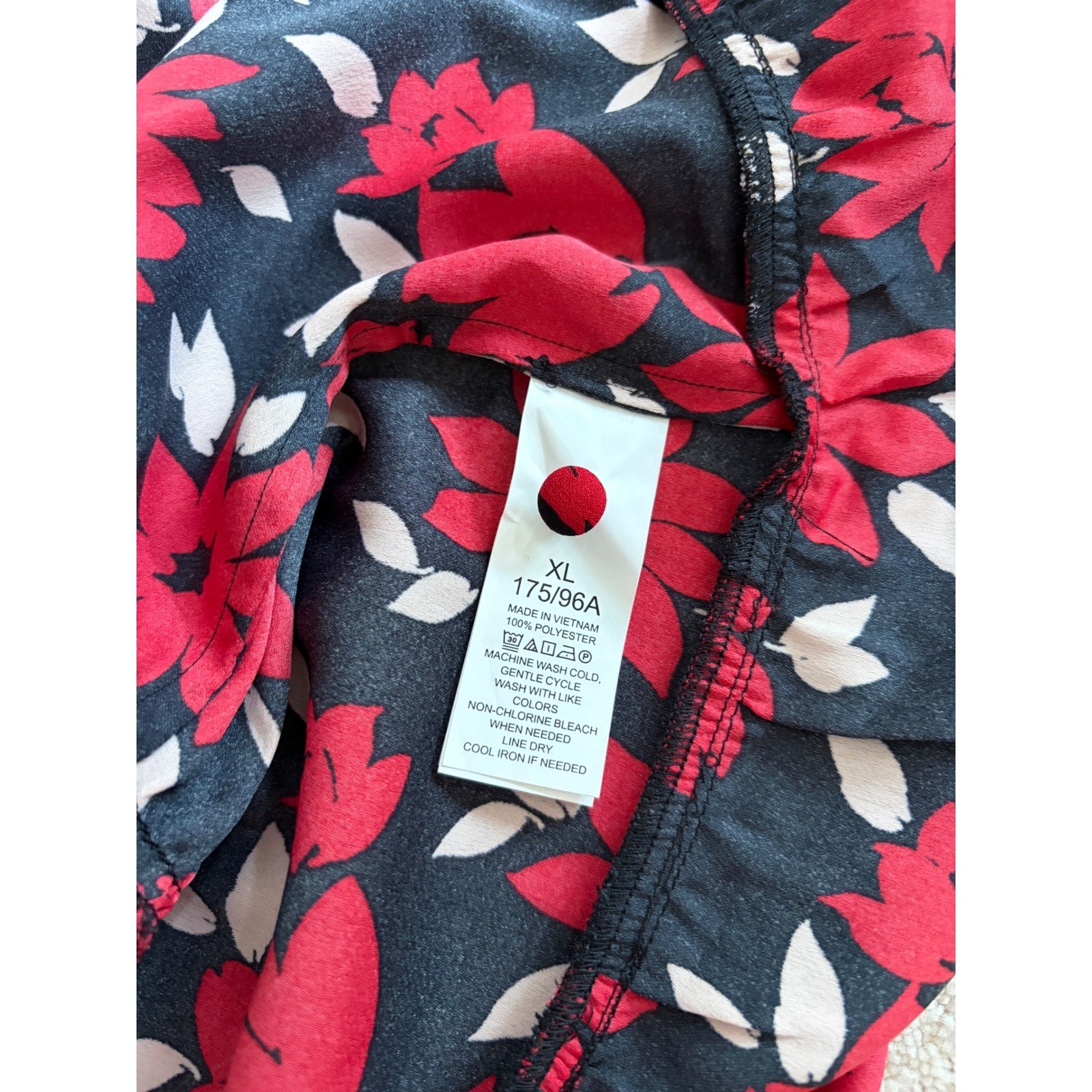 Kate Spade New York Floral Tie Waist Tiered Midi Dress Red Black XL