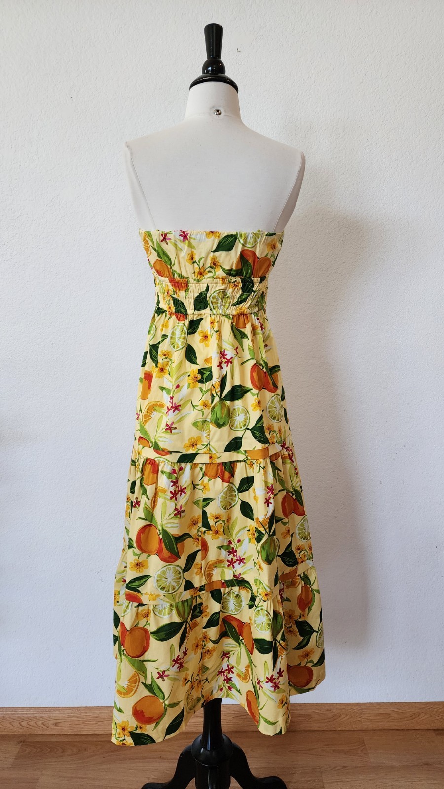 New Anthro Midi Dress Size Small Yellow Citrus Europe Italy Wedding Coquette