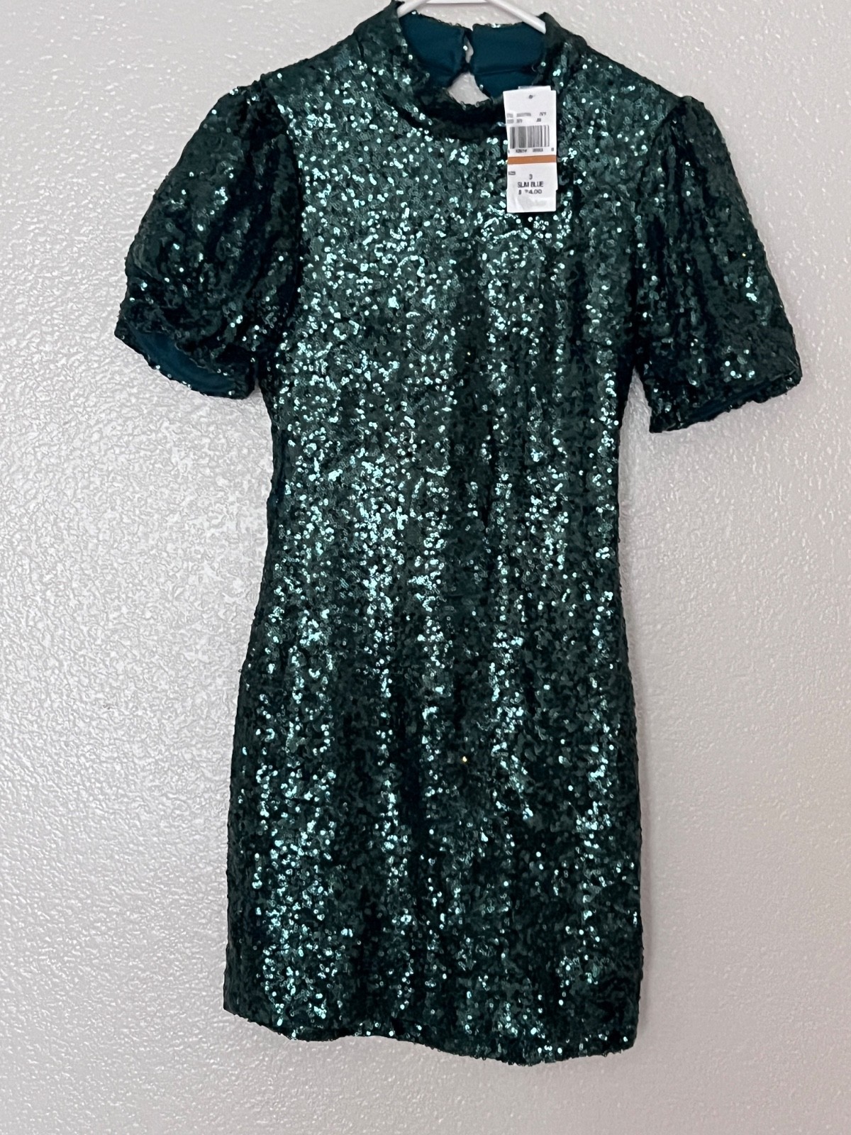 Speechless Green Sequins Mini Party Dress size 3 Zipper