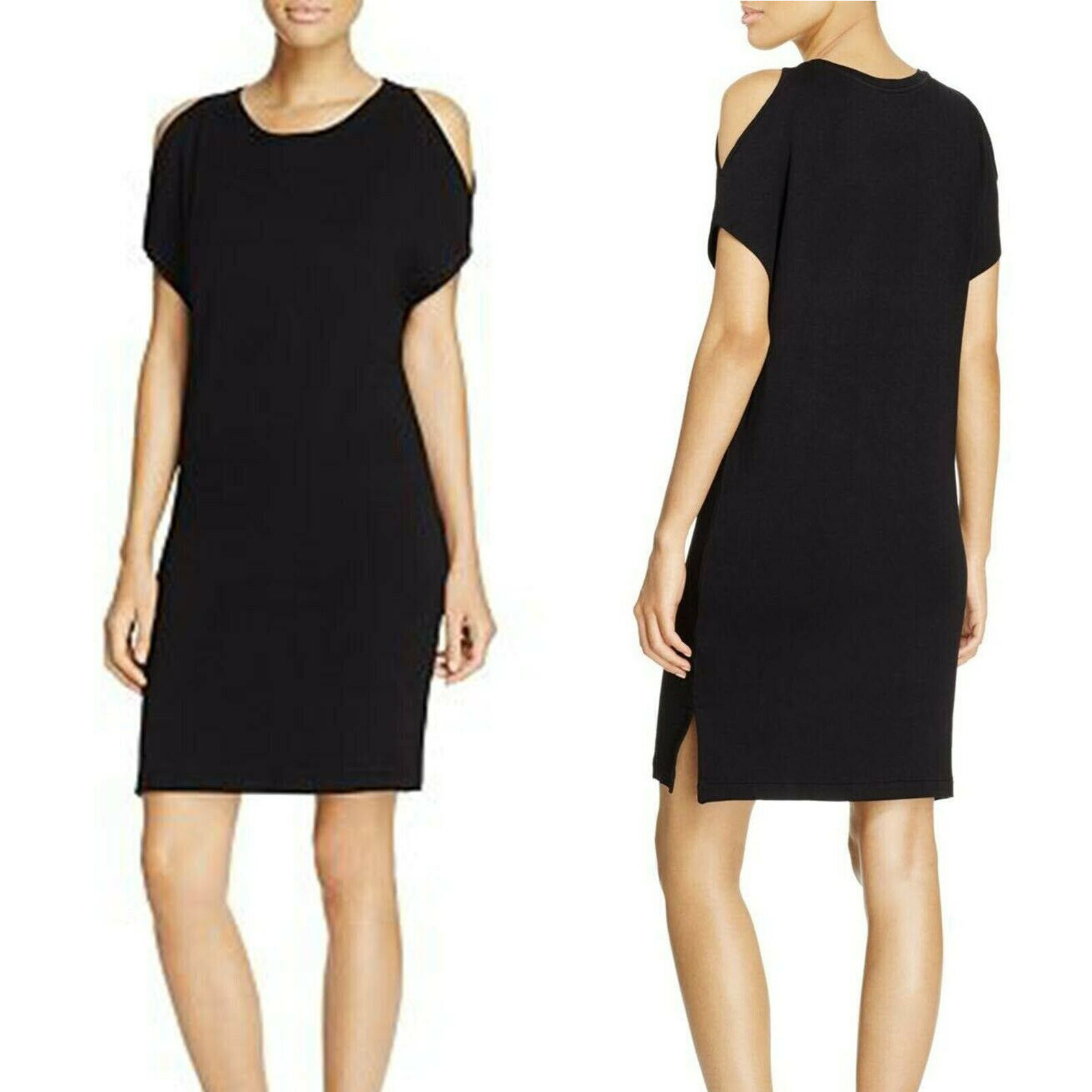 MAJESTIC FILATURES PARIS M Open Shoulder Deluxe Casual T-Shirt Dress $225 NWT