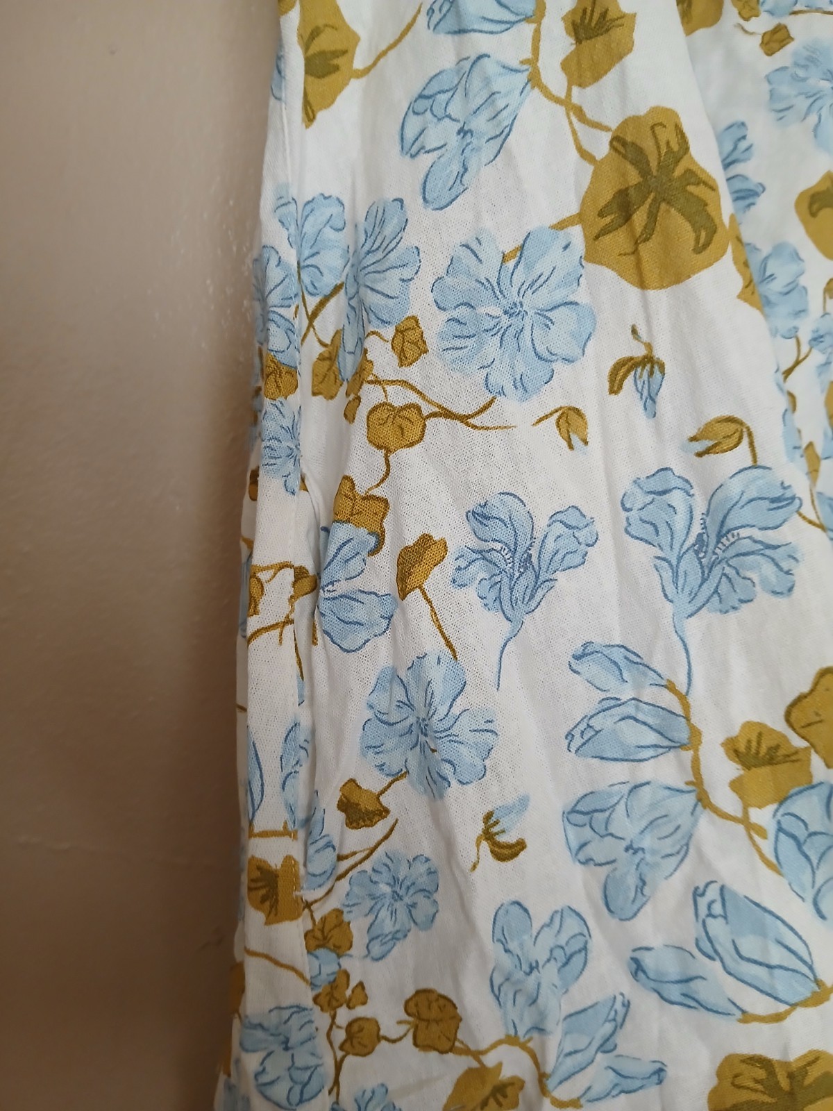 Joie Dress Large Linen Floral Cut Out Beach Cruise Resort Bohemian Cottage Boho