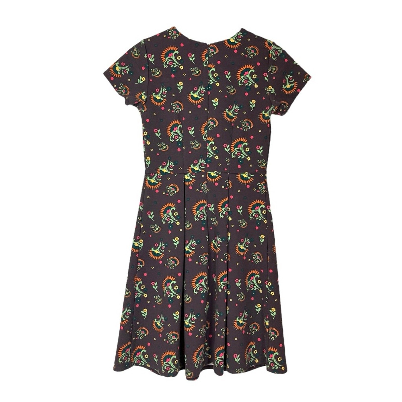 Matilda Jane Dress A-line Pleated Short Sleeve Brown Multi Floral Women Size XS