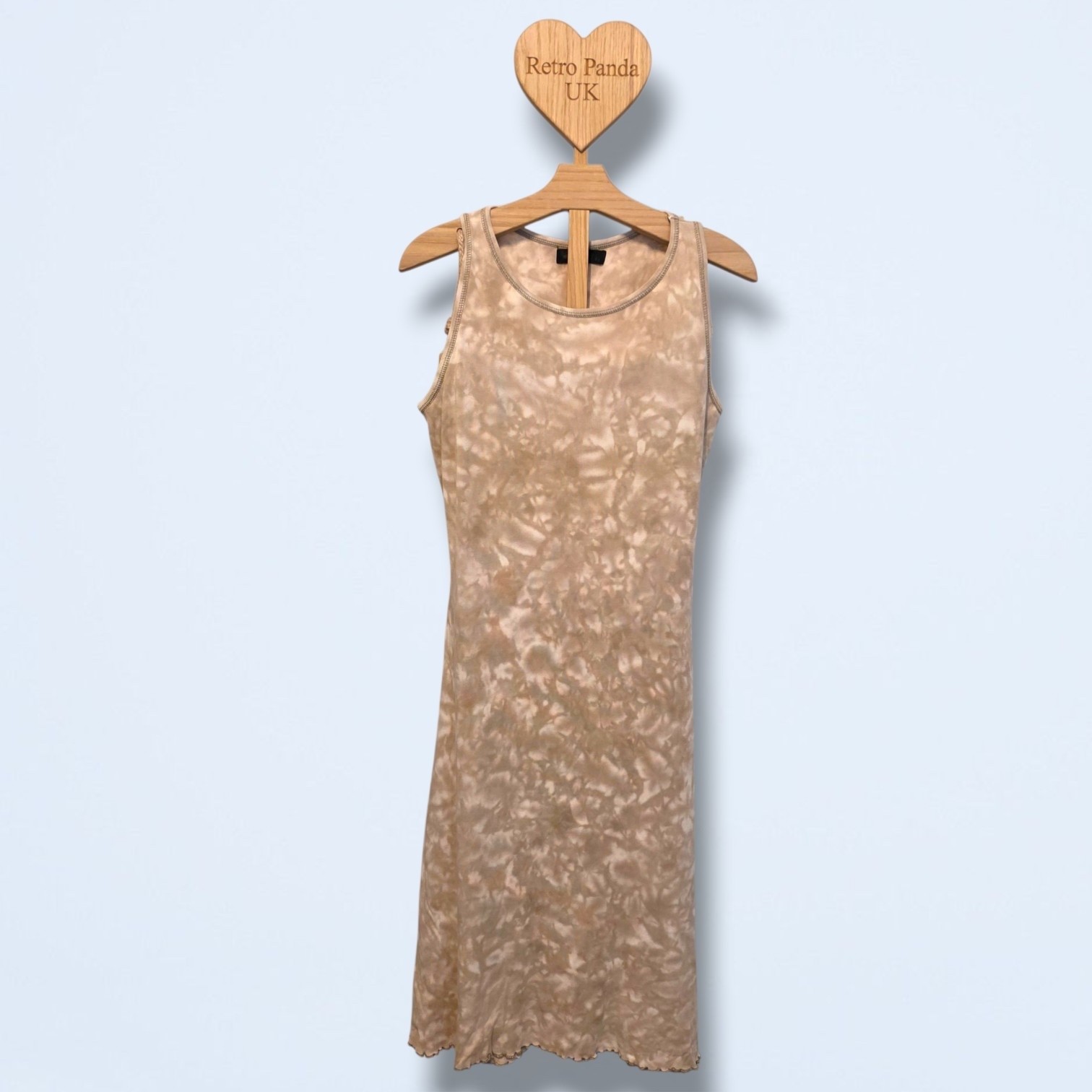 Miss Miss | Size Medium | Brown & White Tie-Dye Ribbed Midi Dress | 100% Cotton