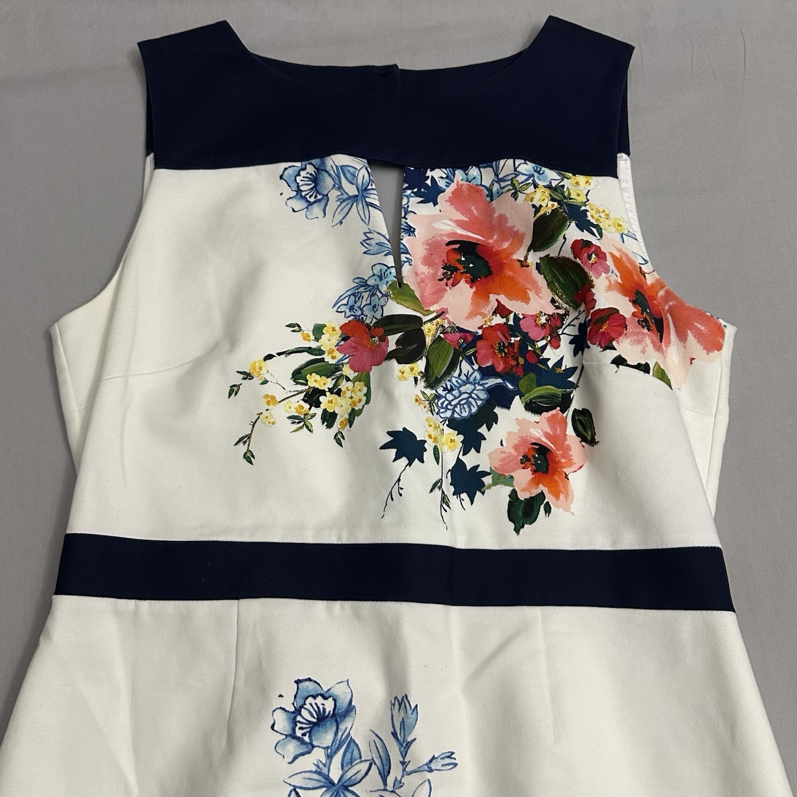 Phase Eight Dress Womens US 10 UK 14 Multi Floral Wedding Guest Occasion Navy