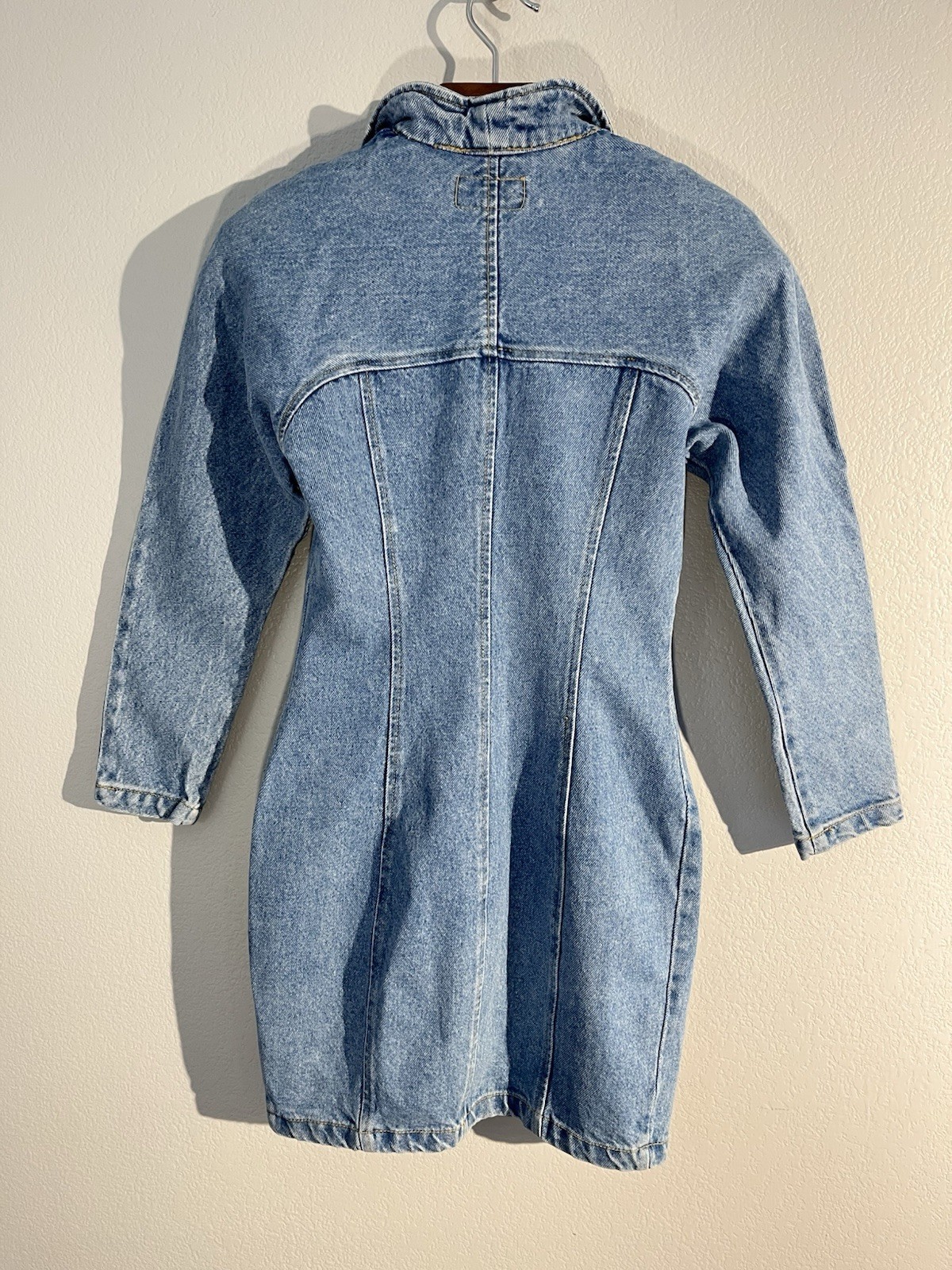 Paris Blues 80s 90s Vintage Light Denim Jean Snap Closure Bodycon Dress Size 3