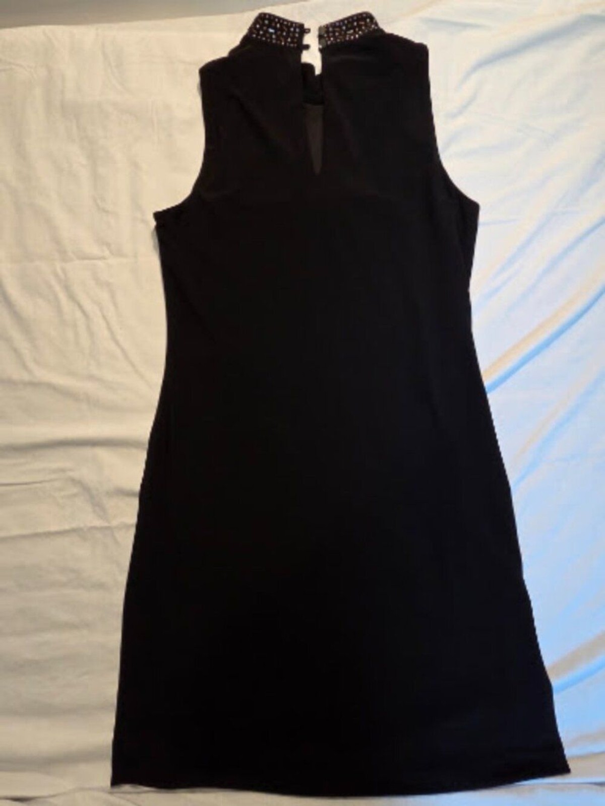 White House Black Market Rhinestone Starburst Mock Neck Cocktail Dress – S