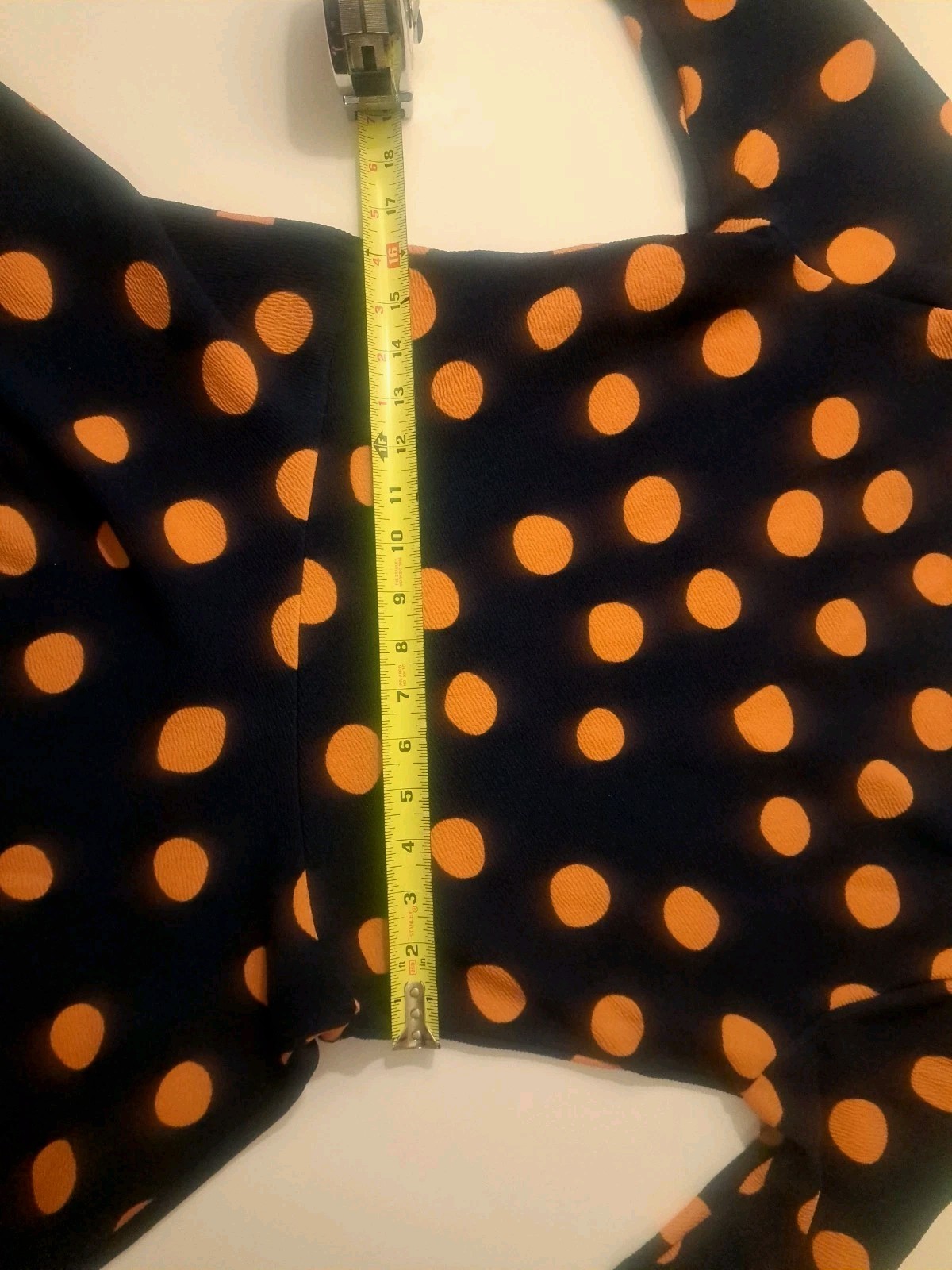 Striking Navy Blue Dress With Vivid Orange Polka Dots. LulaRoe Xtra Large.